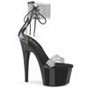 Pleaser - ADORE727RS Sandale à bride à la cheville, Pole dance chaussures - Chaussures de pole dance - Noir/Couleur argent Product image